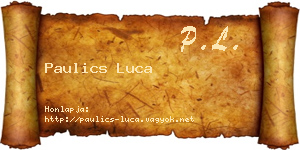 Paulics Luca névjegykártya